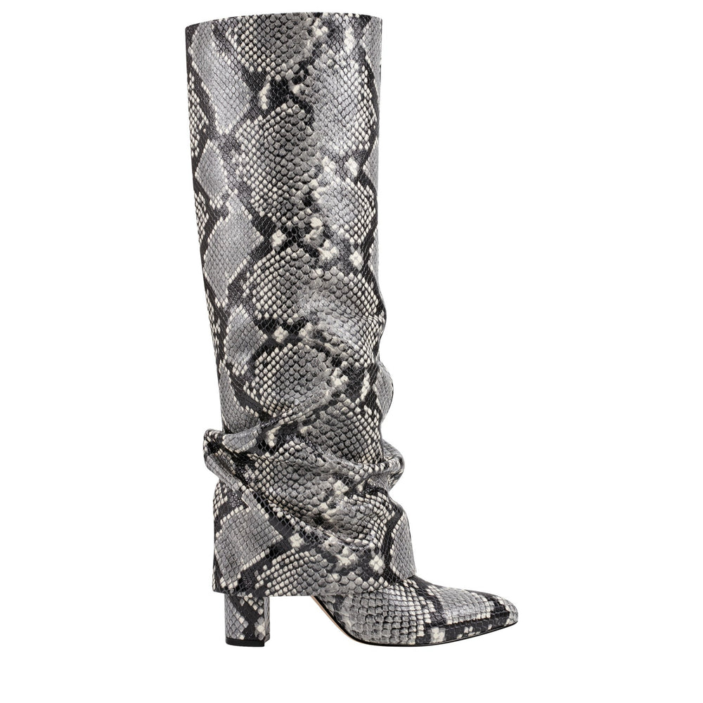 Lalita Foldover Dress Leather Boot - Snake Print / Marc Fisher On Sale
