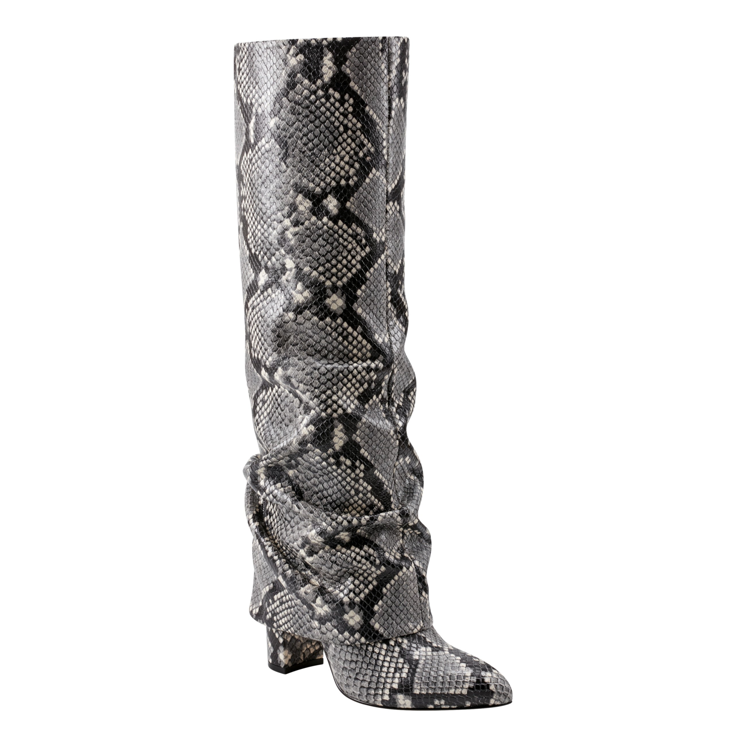 Lalita Foldover Dress Leather Boot - Snake Print / Marc Fisher On Sale