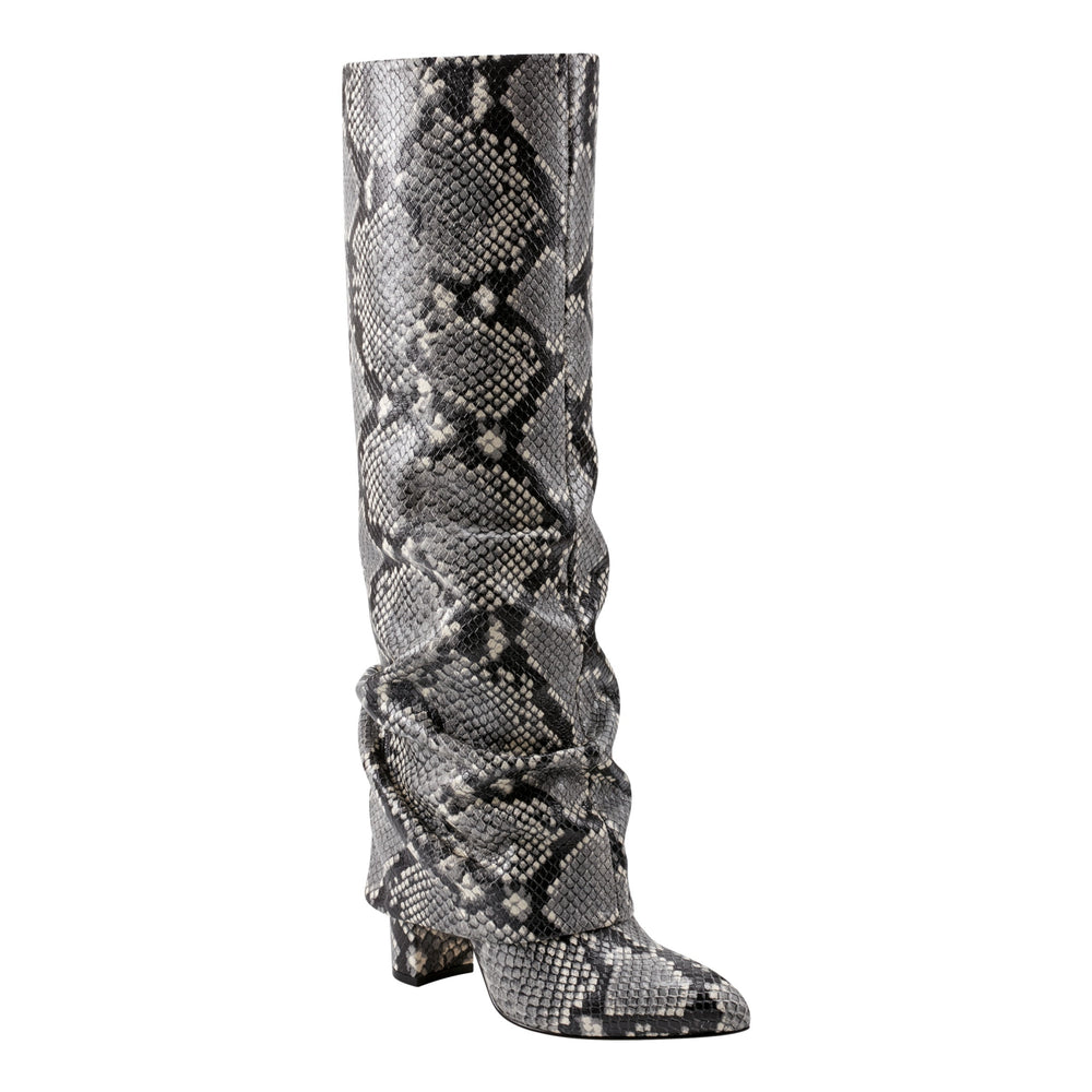 Lalita Foldover Dress Leather Boot - Snake Print / Marc Fisher On Sale