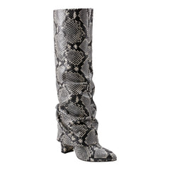 Lalita Foldover Dress Leather Boot - Snake Print / Marc Fisher On Sale