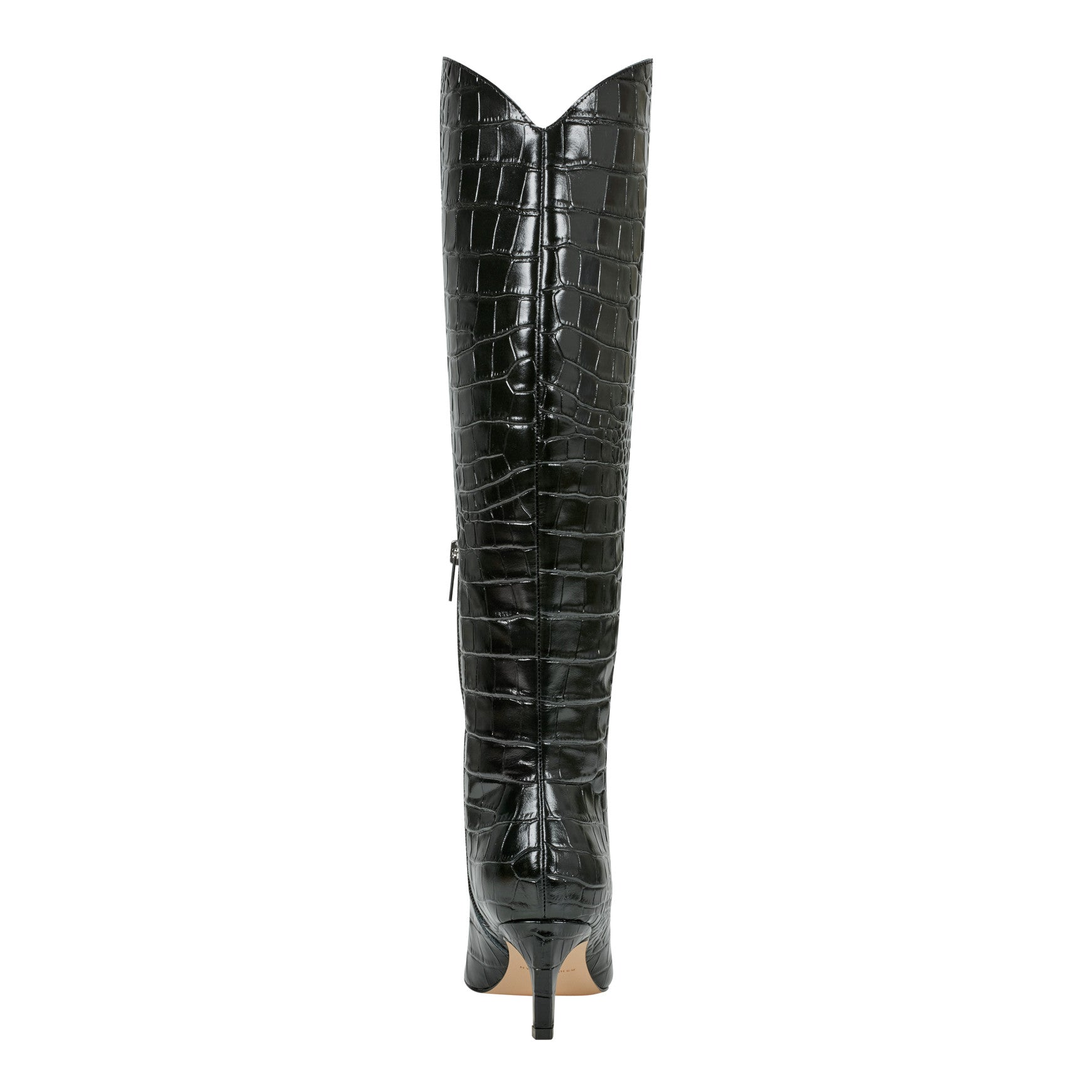 Quinnie Dress Leather Boot - Embossed Black Croco Leather / Marc Fisher Discount
