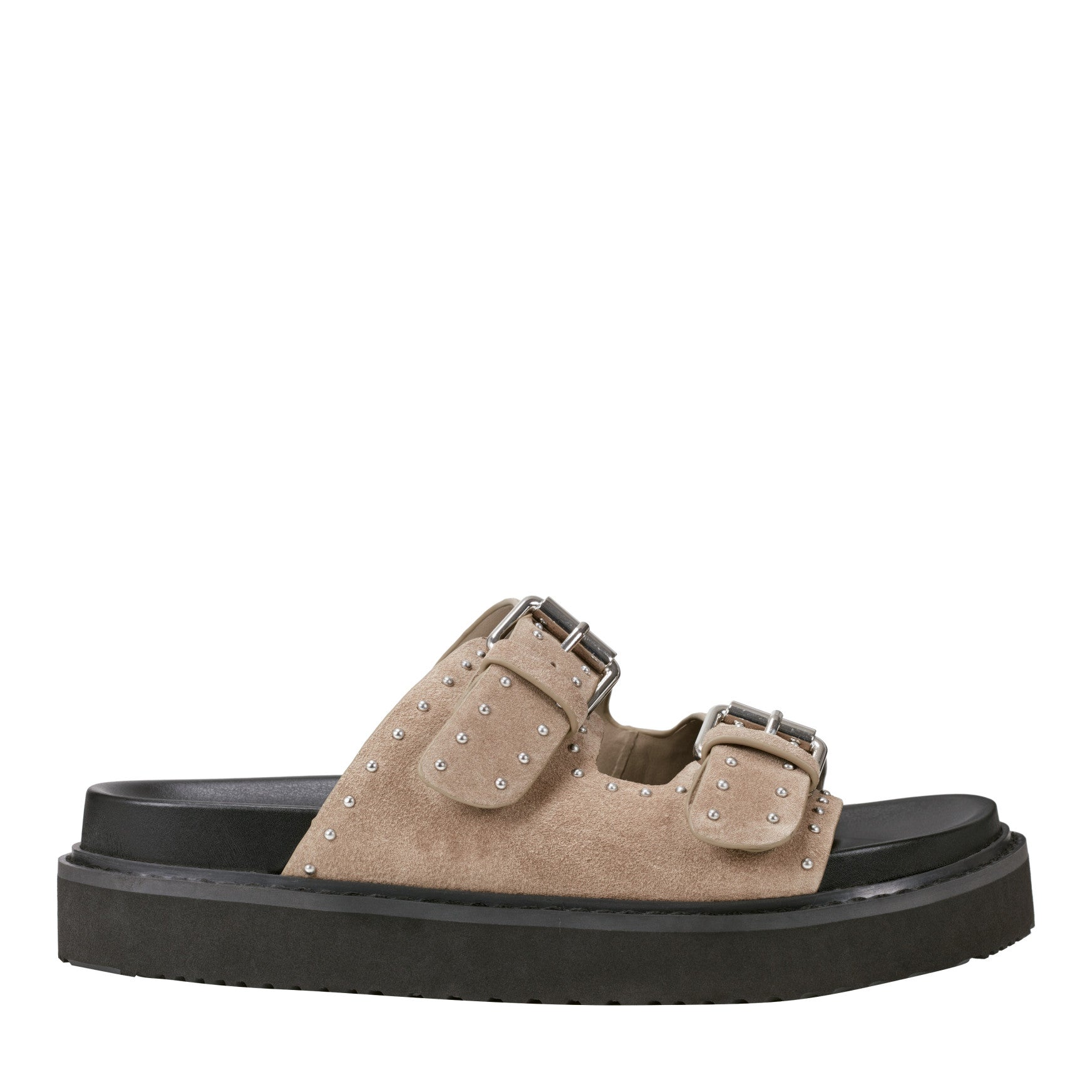 Agusta Studded Slide Sandal - Taupe Suede / Marc Fisher Online