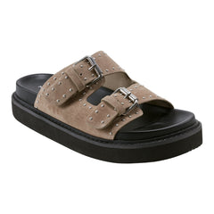 Agusta Studded Slide Sandal - Taupe Suede / Marc Fisher Online
