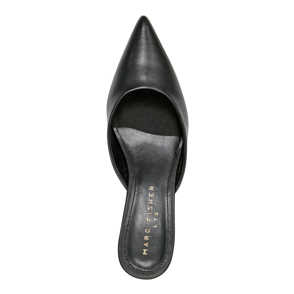 Rosa Heeled Mule - Black Leather / Marc Fisher US
