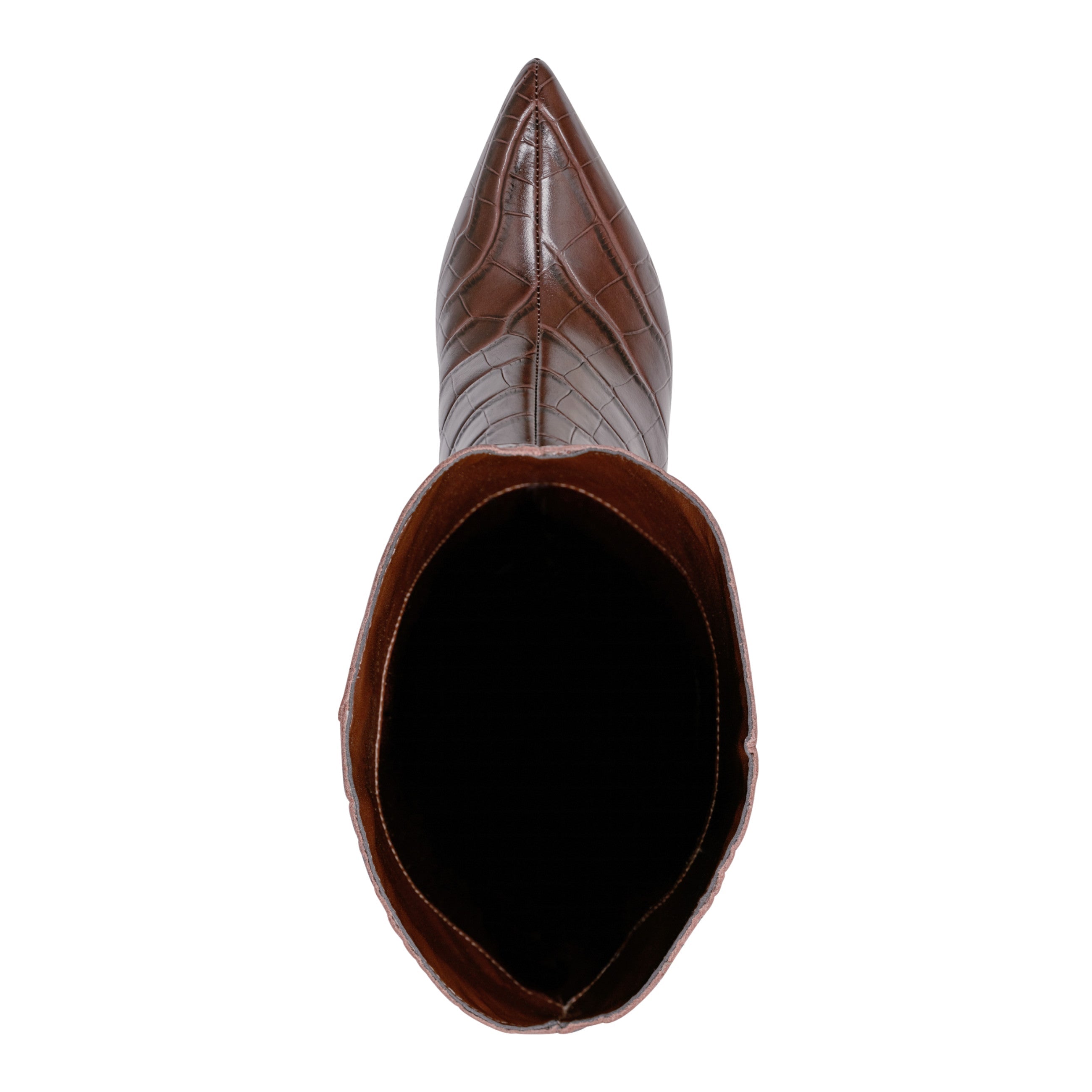 Quinnie Dress Leather Boot - Embossed Brown Croco Leather / Marc Fisher For Sale