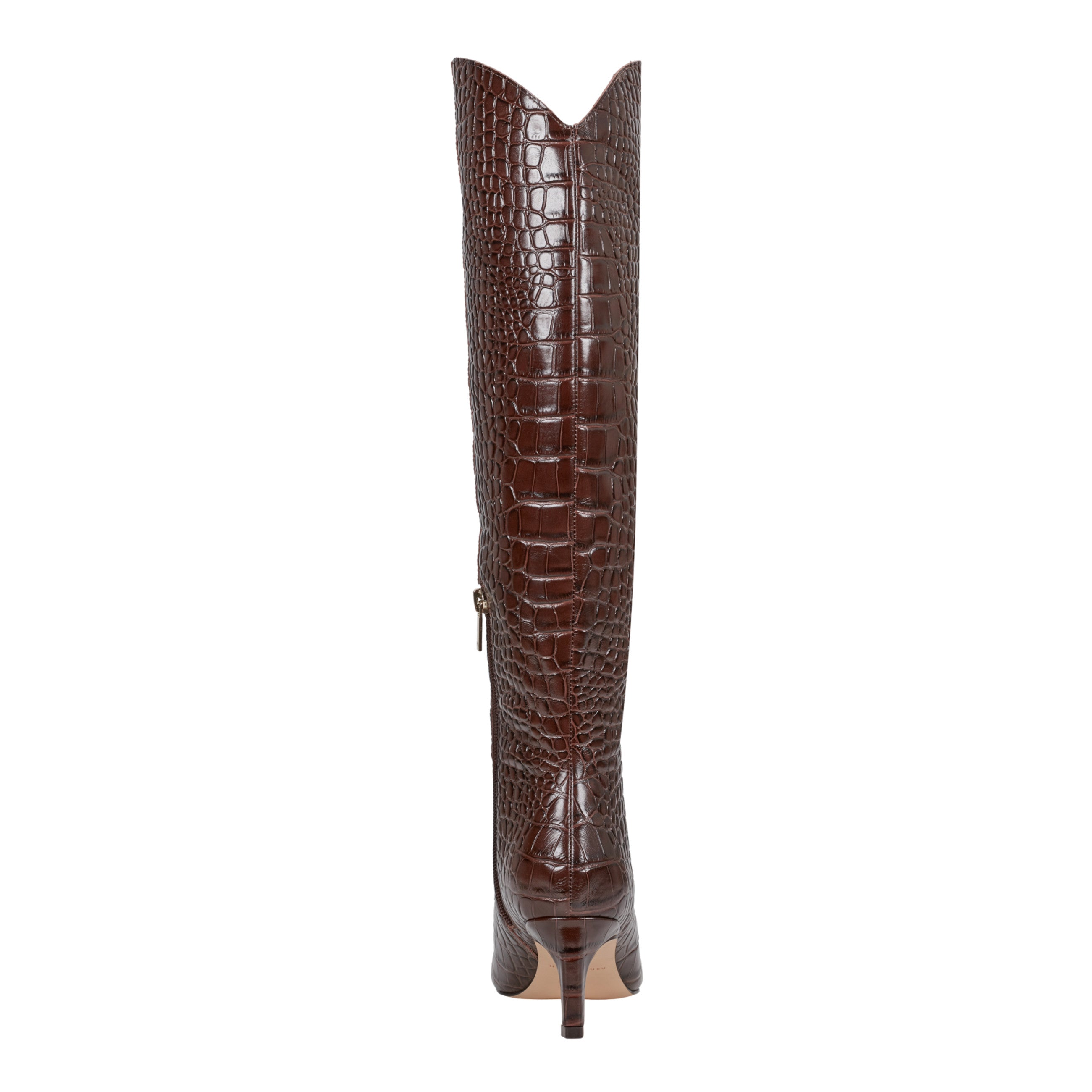 Quinnie Dress Leather Boot - Embossed Brown Croco Leather / Marc Fisher For Sale