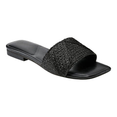 Murphy Flat Sandal - Black Raffia / Marc Fisher Outlet