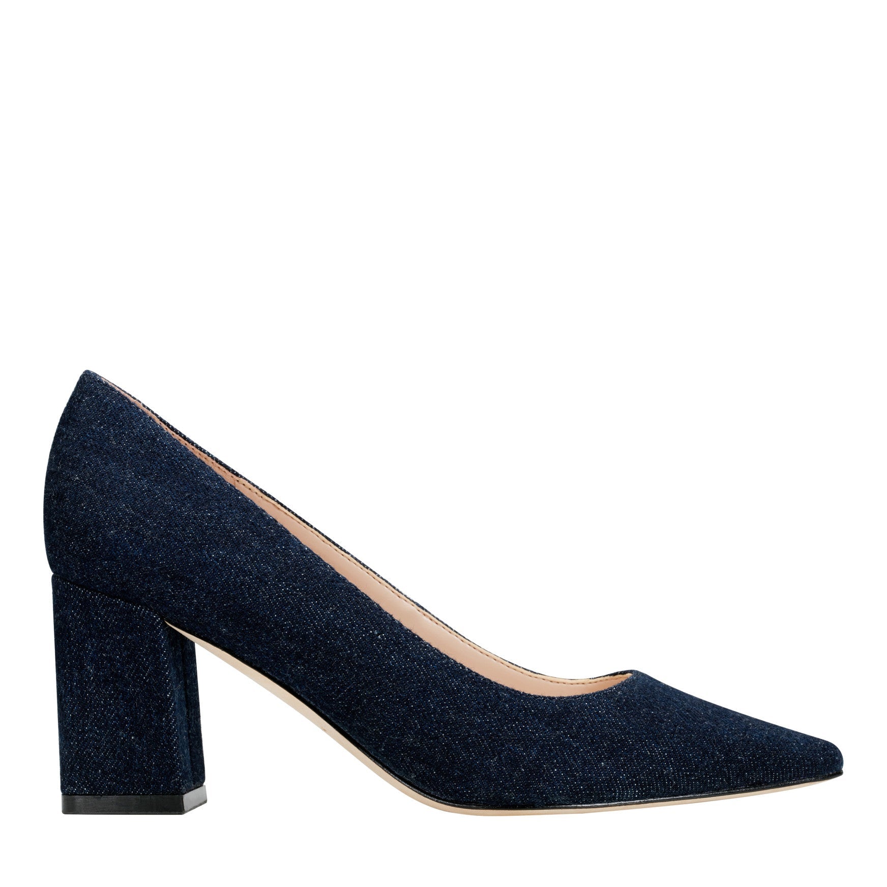 Zala Block Heel Pointy Toe Pump - Dark Denim / Marc Fisher Discount