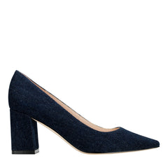 Zala Block Heel Pointy Toe Pump - Dark Denim / Marc Fisher Discount