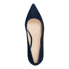 Zala Block Heel Pointy Toe Pump - Dark Denim / Marc Fisher Discount