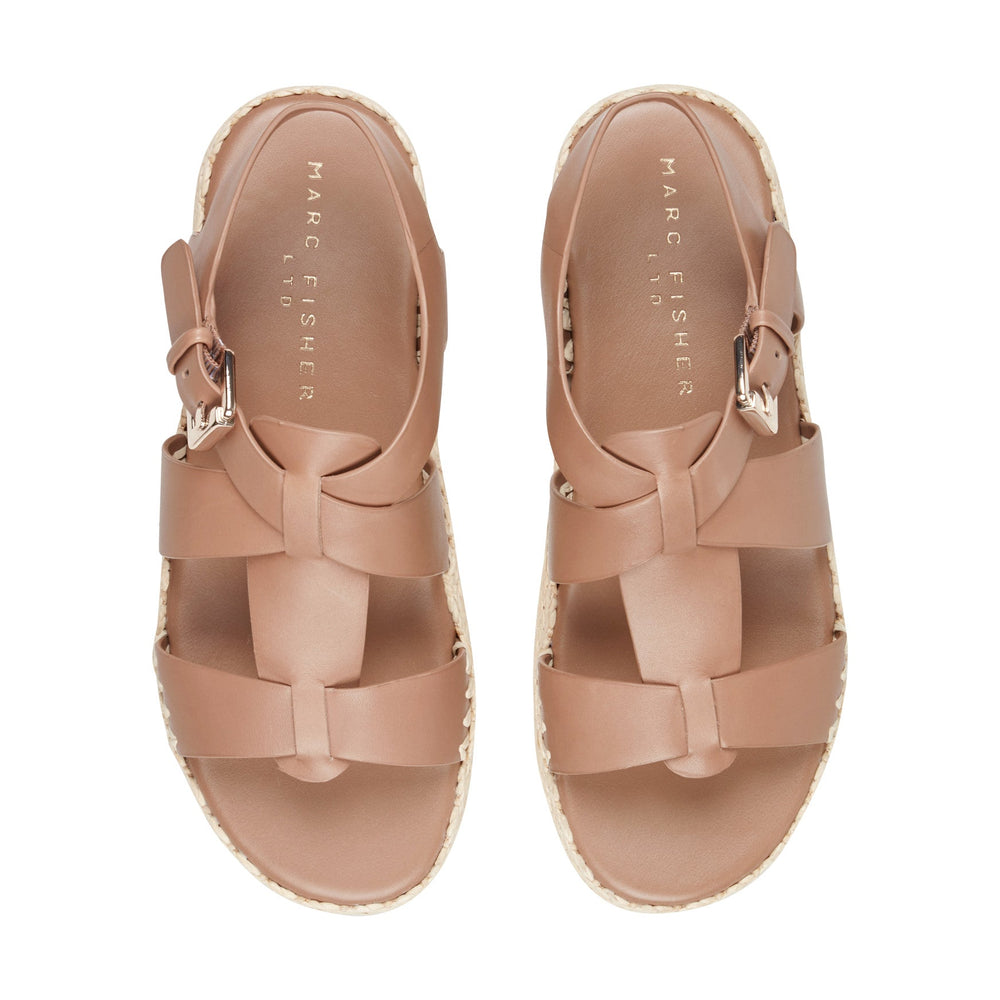 Elissa Espadrille Sandal - Brown Leather / Marc Fisher Outlet
