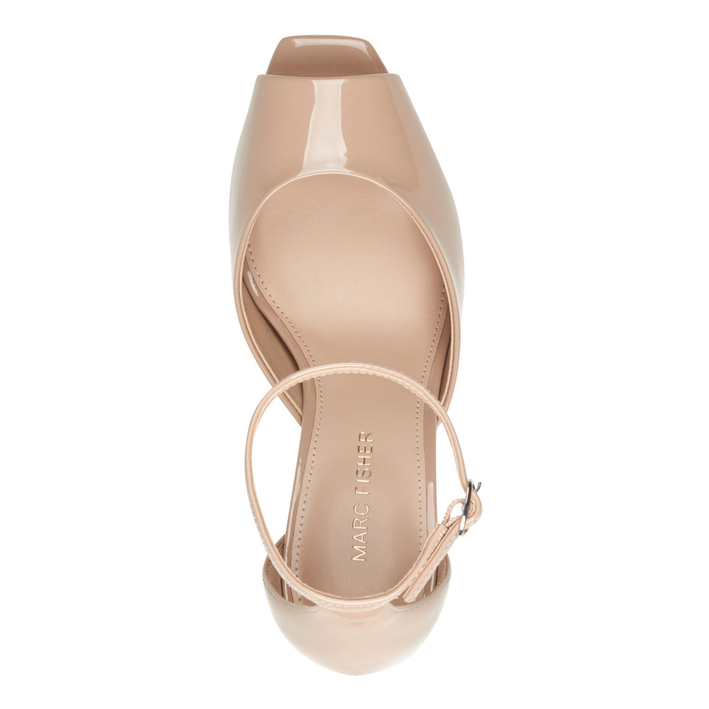 Veni Peep Toe Pump - Natural Patent / Marc Fisher On Sale