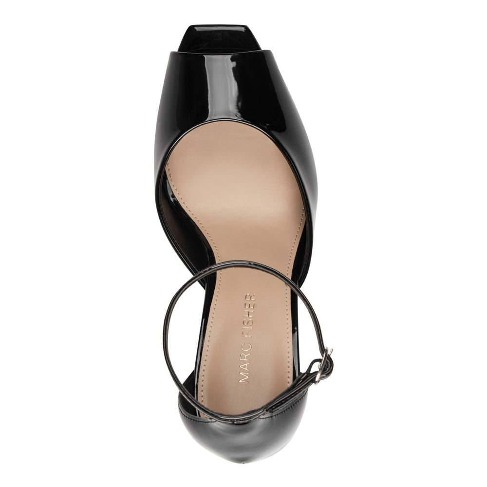 Veni Peep Toe Pump - Black Patent / Marc Fisher For Sale