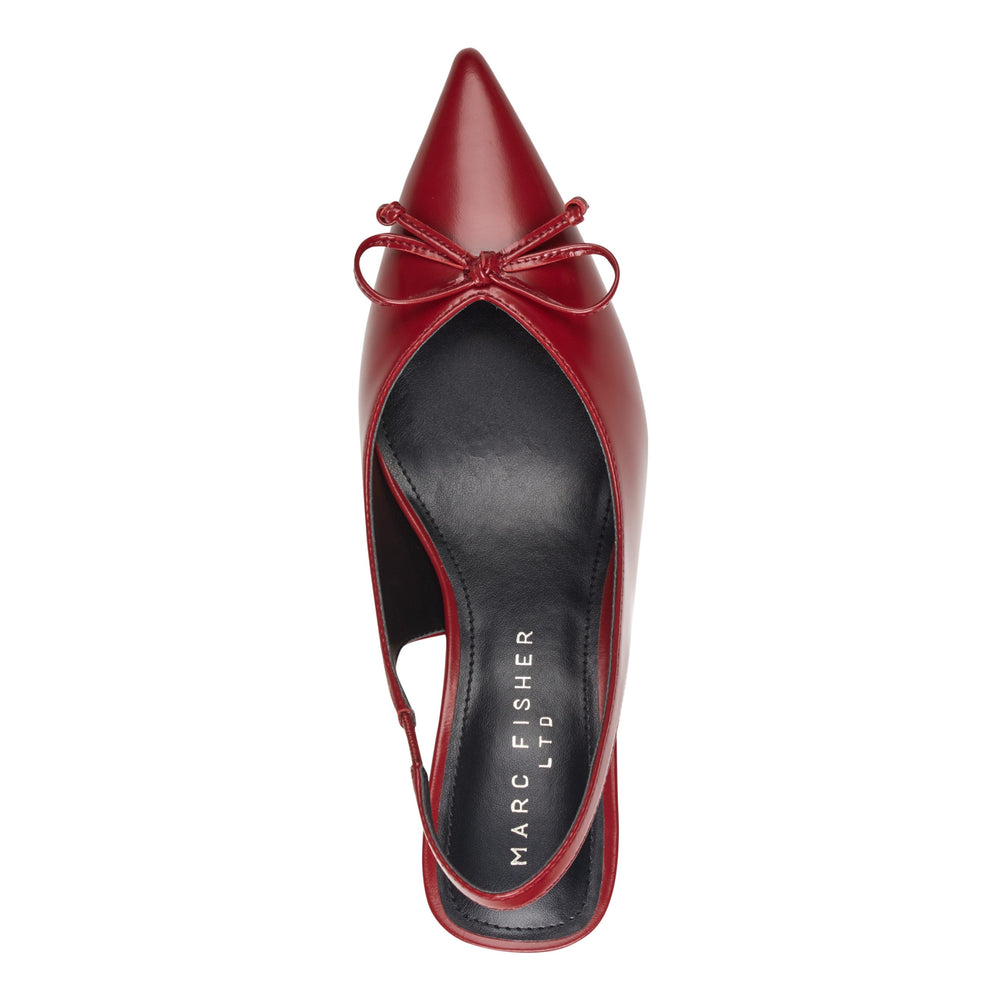Gretel Leather Bow Slingback Pump - Red Leather / Marc Fisher Discount