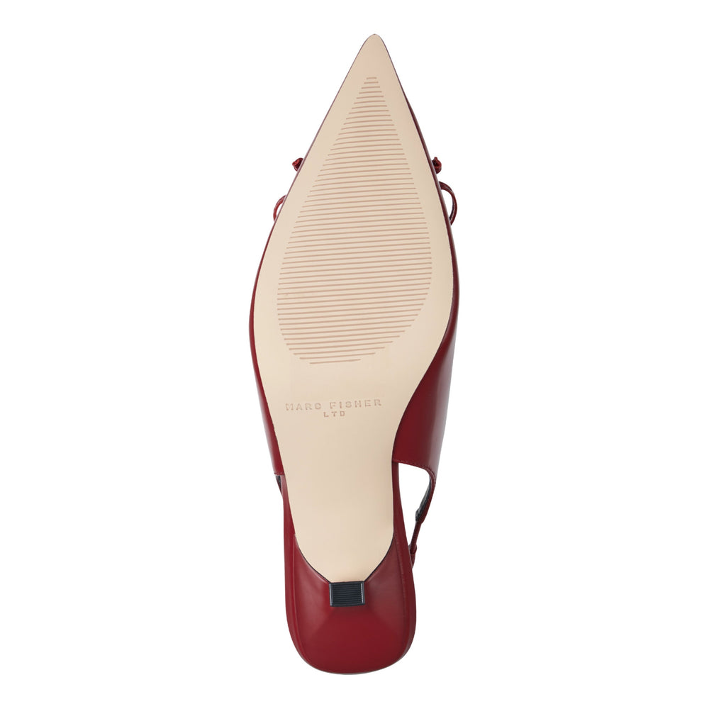 Gretel Leather Bow Slingback Pump - Red Leather / Marc Fisher Discount
