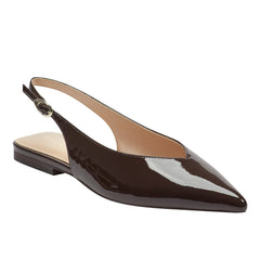 Gabra Leather Slingback Flat - Brown Patent Leather / Marc Fisher Outlet