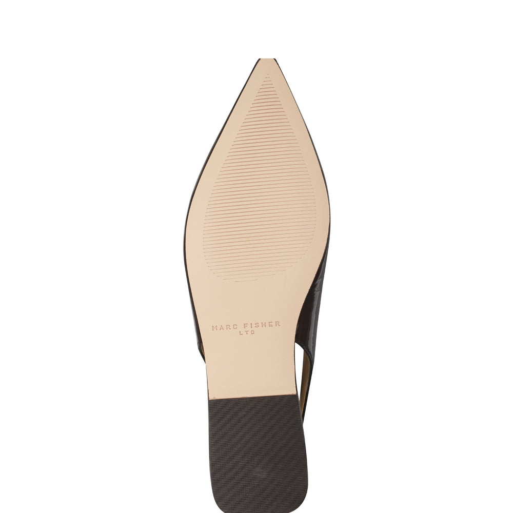 Gabra Leather Slingback Flat - Brown Patent Leather / Marc Fisher Outlet