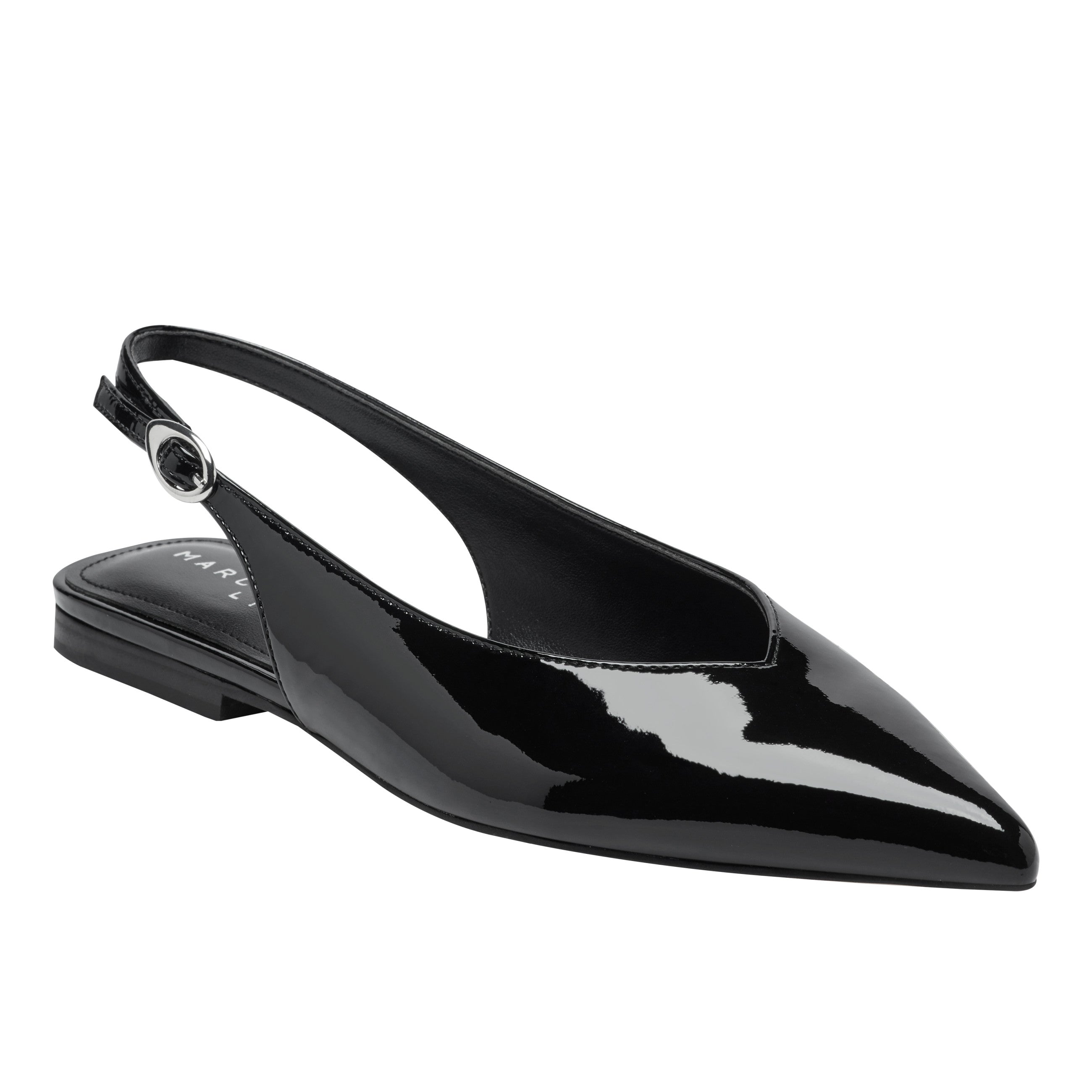 Gabra Leather Slingback Flat - Black Patent Leather / Marc Fisher US