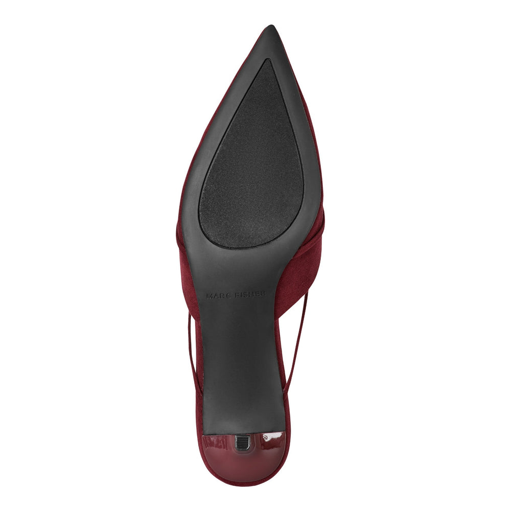 Florin Kitten Heel Mule - Dark Red / Marc Fisher For Sale