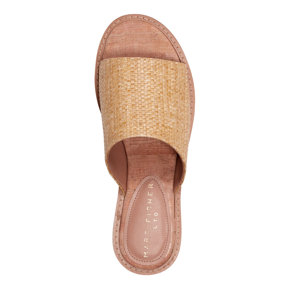 Grayce Flat Slide Sandal - Natural Raffia / Marc Fisher Outlet