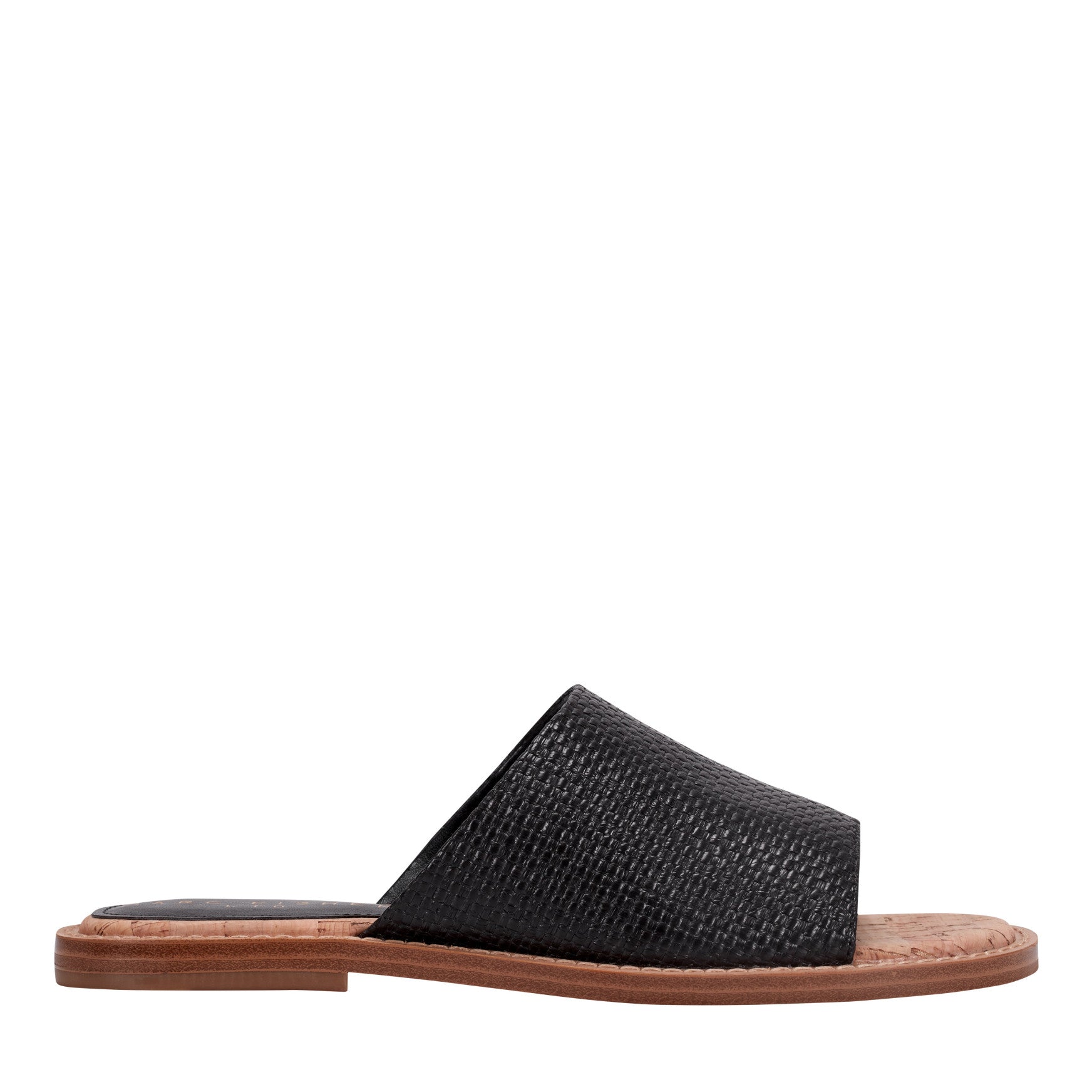 Grayce Flat Slide Sandal - Black Raffia / Marc Fisher US
