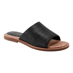 Grayce Flat Slide Sandal - Black Raffia / Marc Fisher US