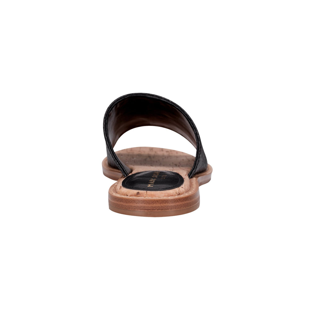 Grayce Flat Slide Sandal - Black Raffia / Marc Fisher US