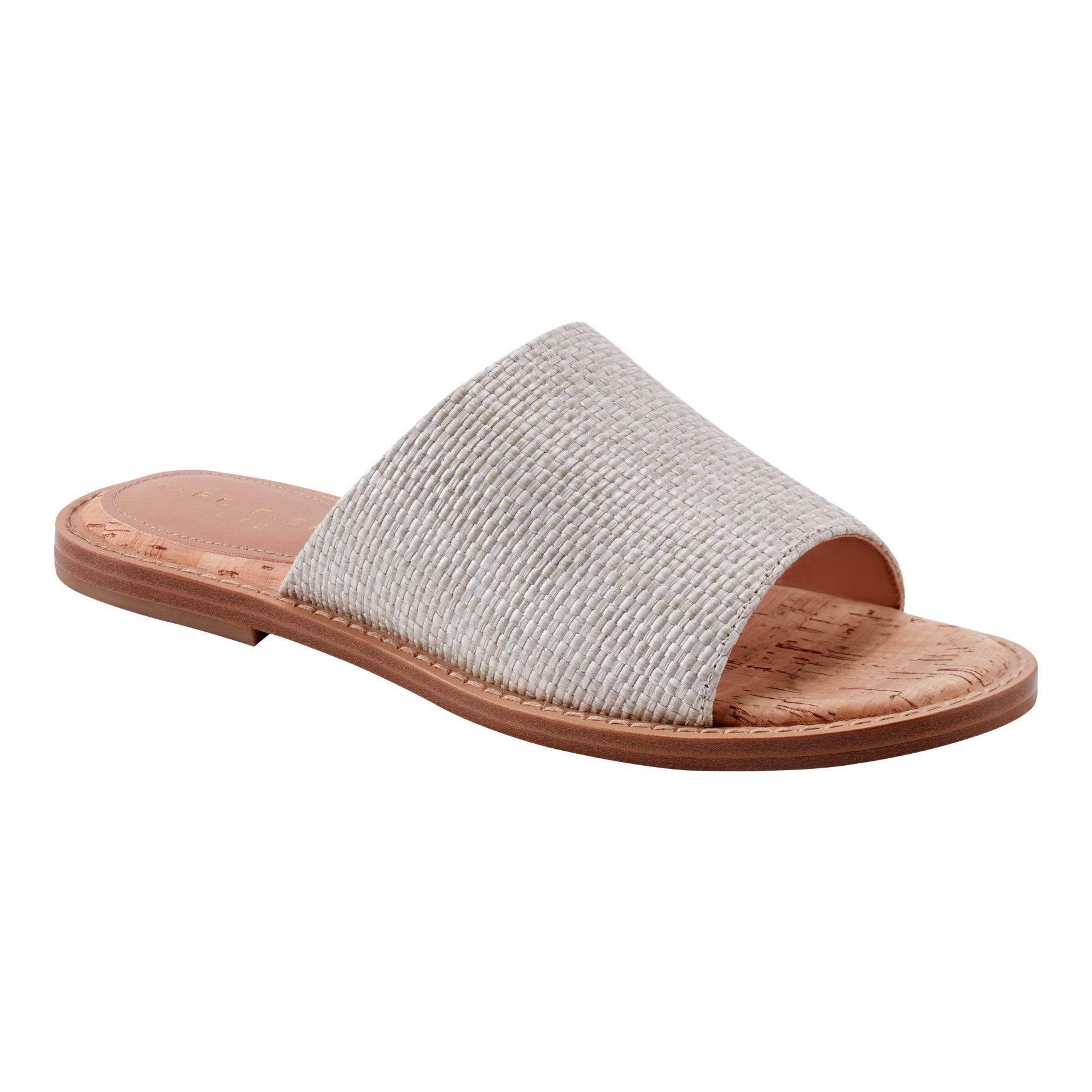 Grayce Flat Slide Sandal - Light Grey Raffia / Marc Fisher On Sale