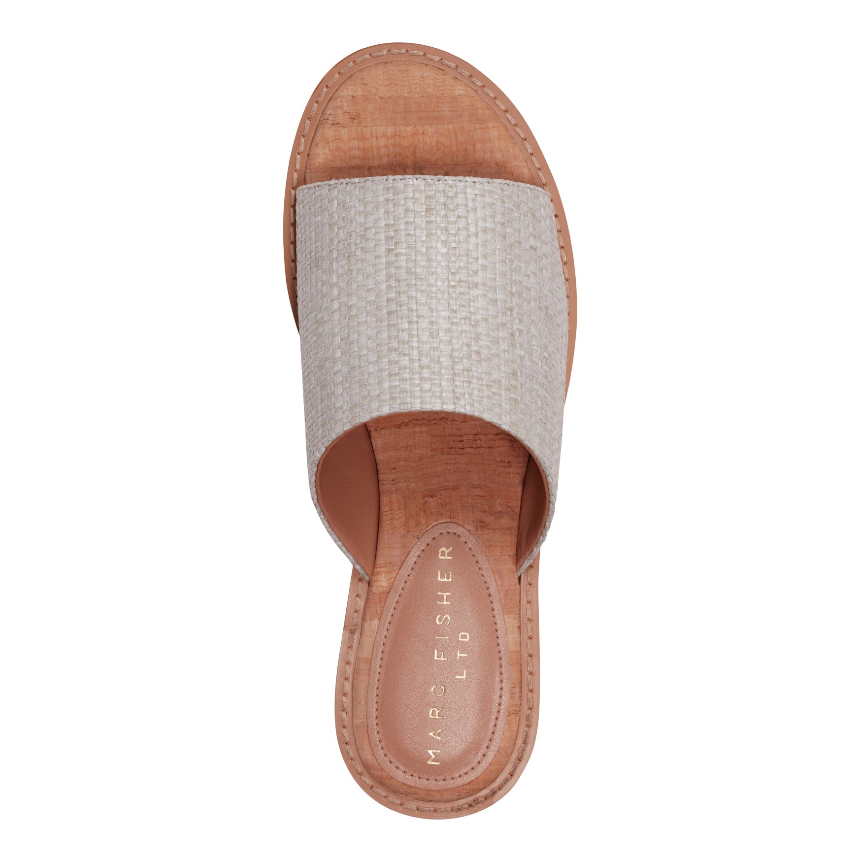 Grayce Flat Slide Sandal - Light Grey Raffia / Marc Fisher On Sale