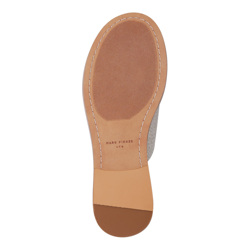 Grayce Flat Slide Sandal - Light Grey Raffia / Marc Fisher On Sale