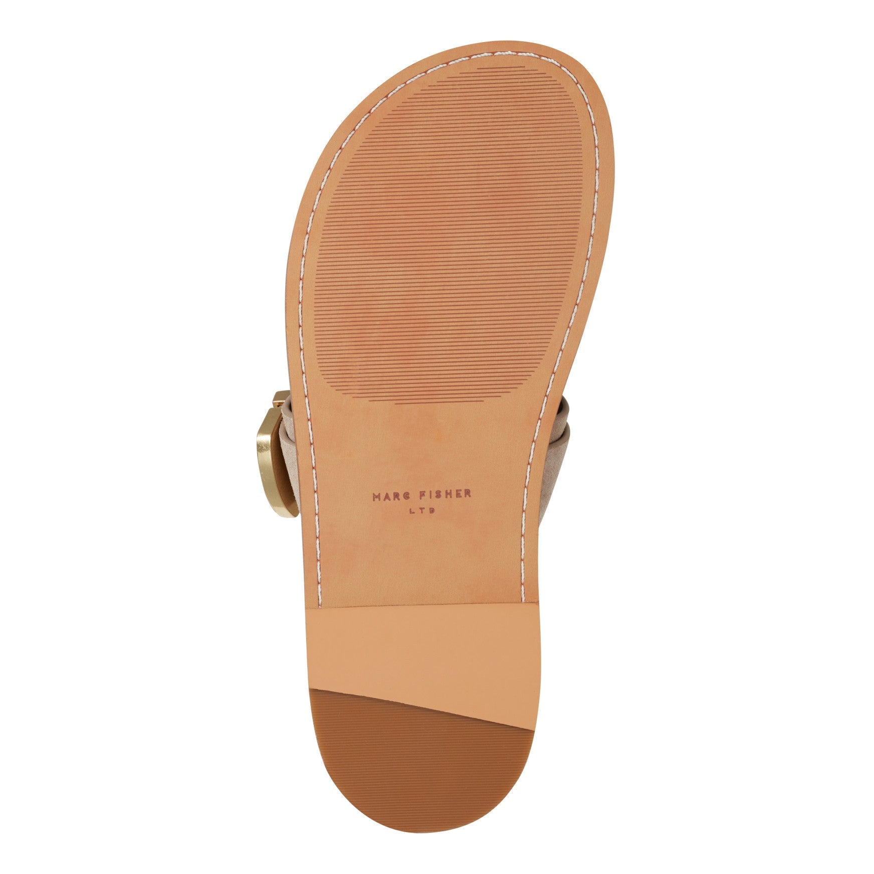 Hallyn Leather Flat Slide Sandal - Taupe Suede / Marc Fisher Online