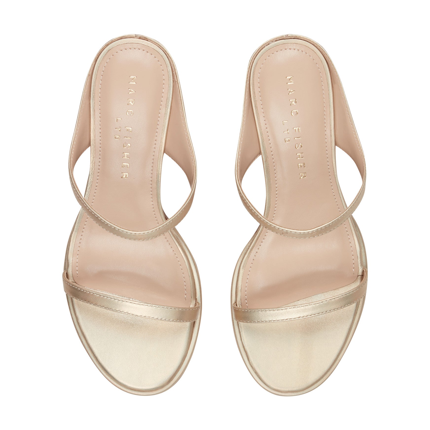 Alonde Leather Heeled Slide Sandal - Platino Leather / Marc Fisher For Sale