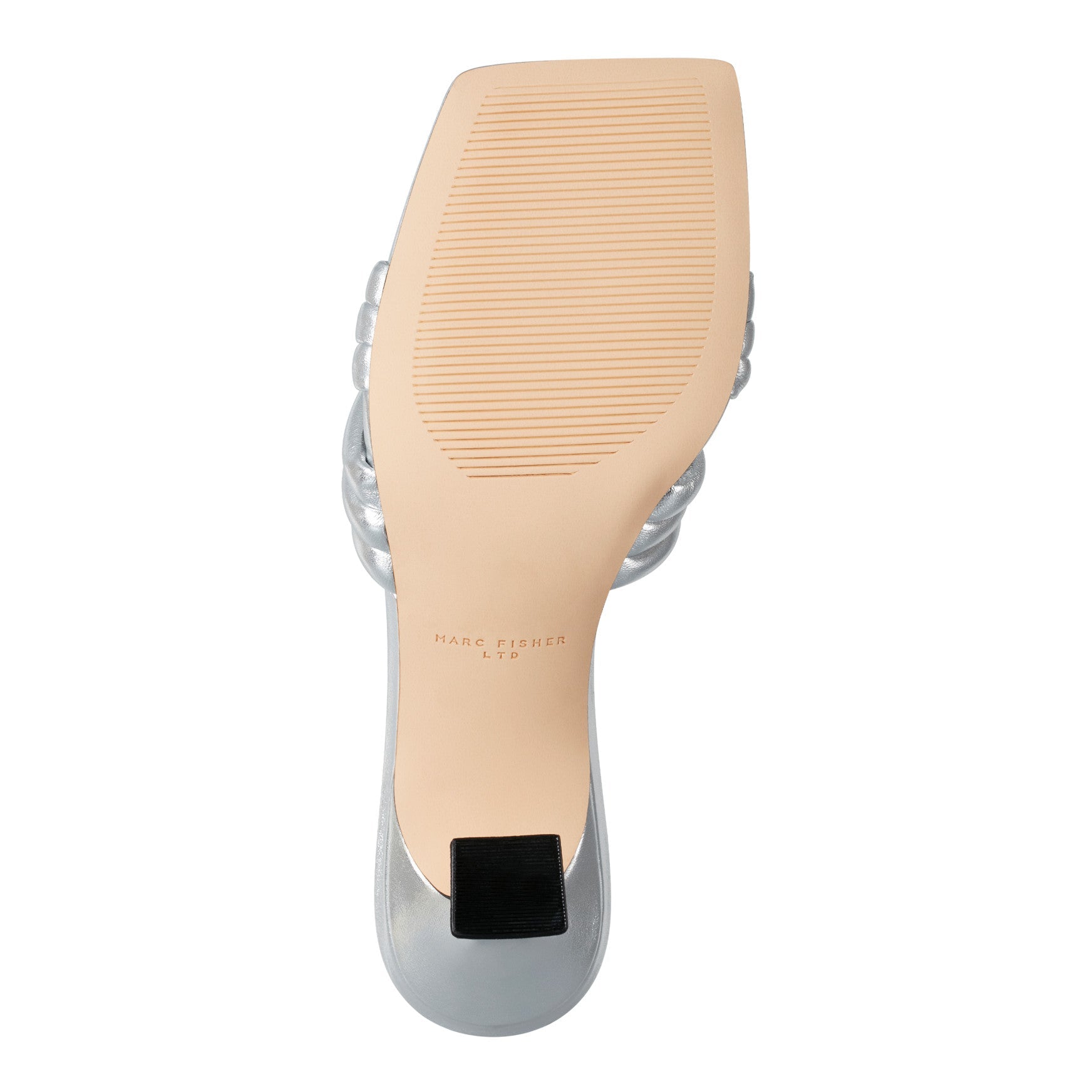 Dru Knotted Leather Slide Sandal - Silver Leather / Marc Fisher Sale
