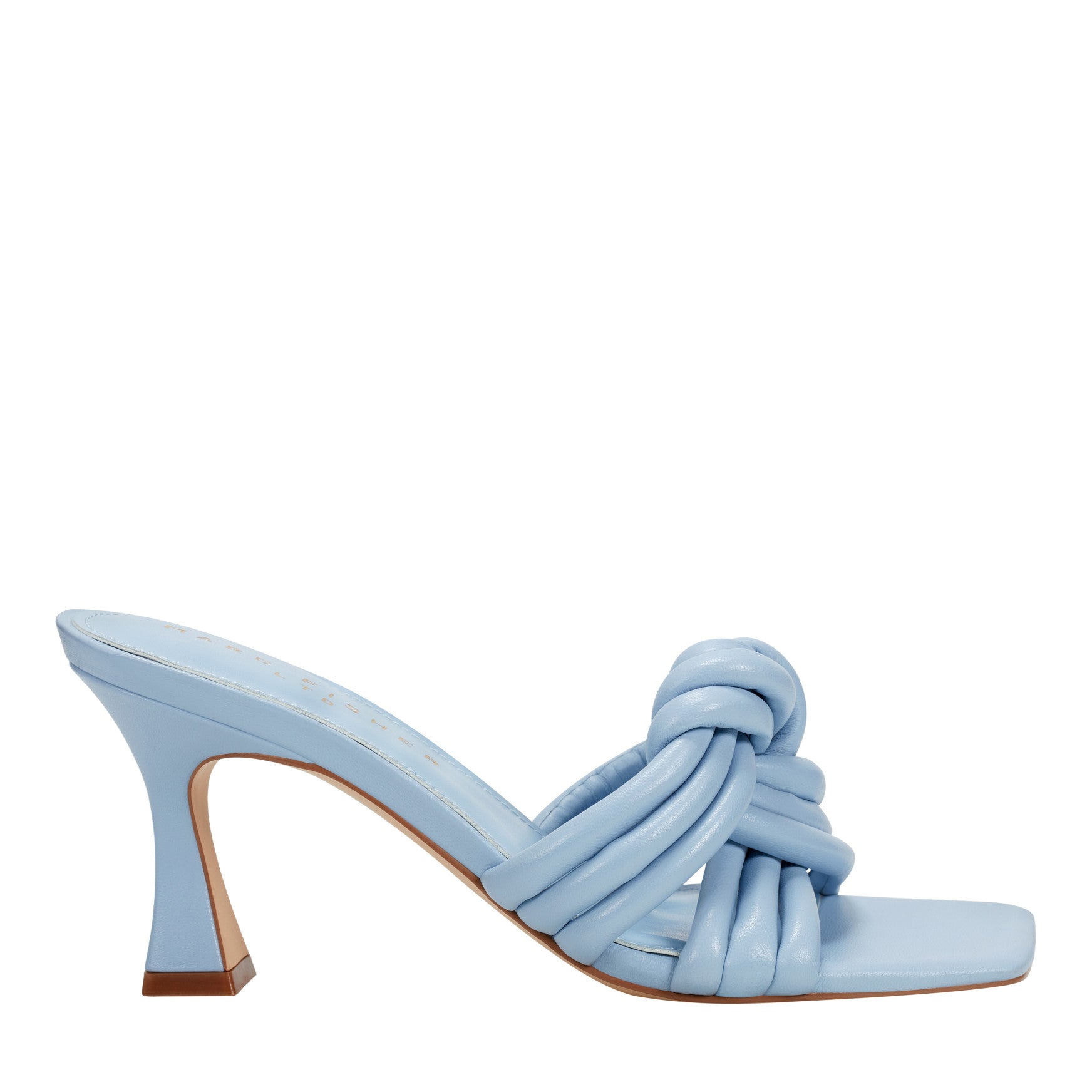 Dru Knotted Leather Slide Sandal - Light Blue Leather / Marc Fisher US