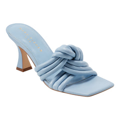 Dru Knotted Leather Slide Sandal - Light Blue Leather / Marc Fisher US