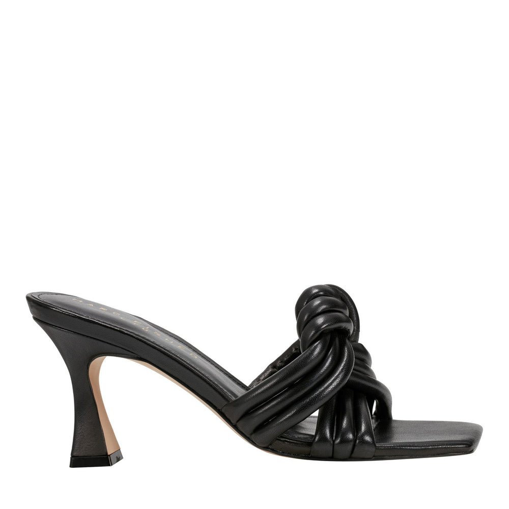 Dru Knotted Leather Slide Sandal - Black Leather / Marc Fisher On Sale