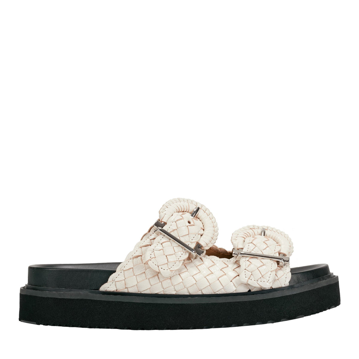 Auggie Woven Leather Footbed Sandal - White Leather / Marc Fisher Online