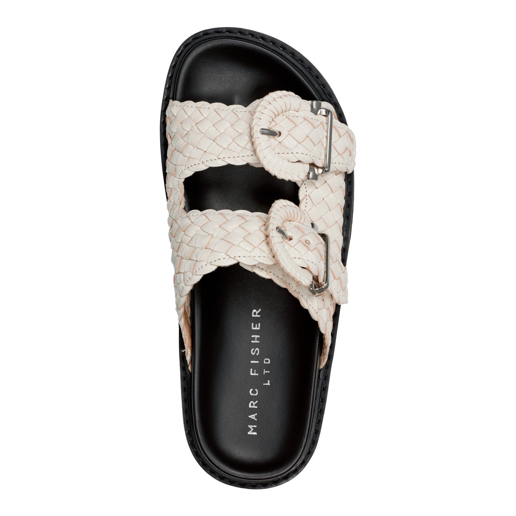 Auggie Woven Leather Footbed Sandal - White Leather / Marc Fisher Online