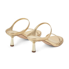 Alonde Leather Heeled Slide Sandal - Gold Leather / Marc Fisher Sale
