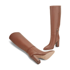 Lannie Dress Leather Boot - Medium Natural Leather / Marc Fisher Outlet