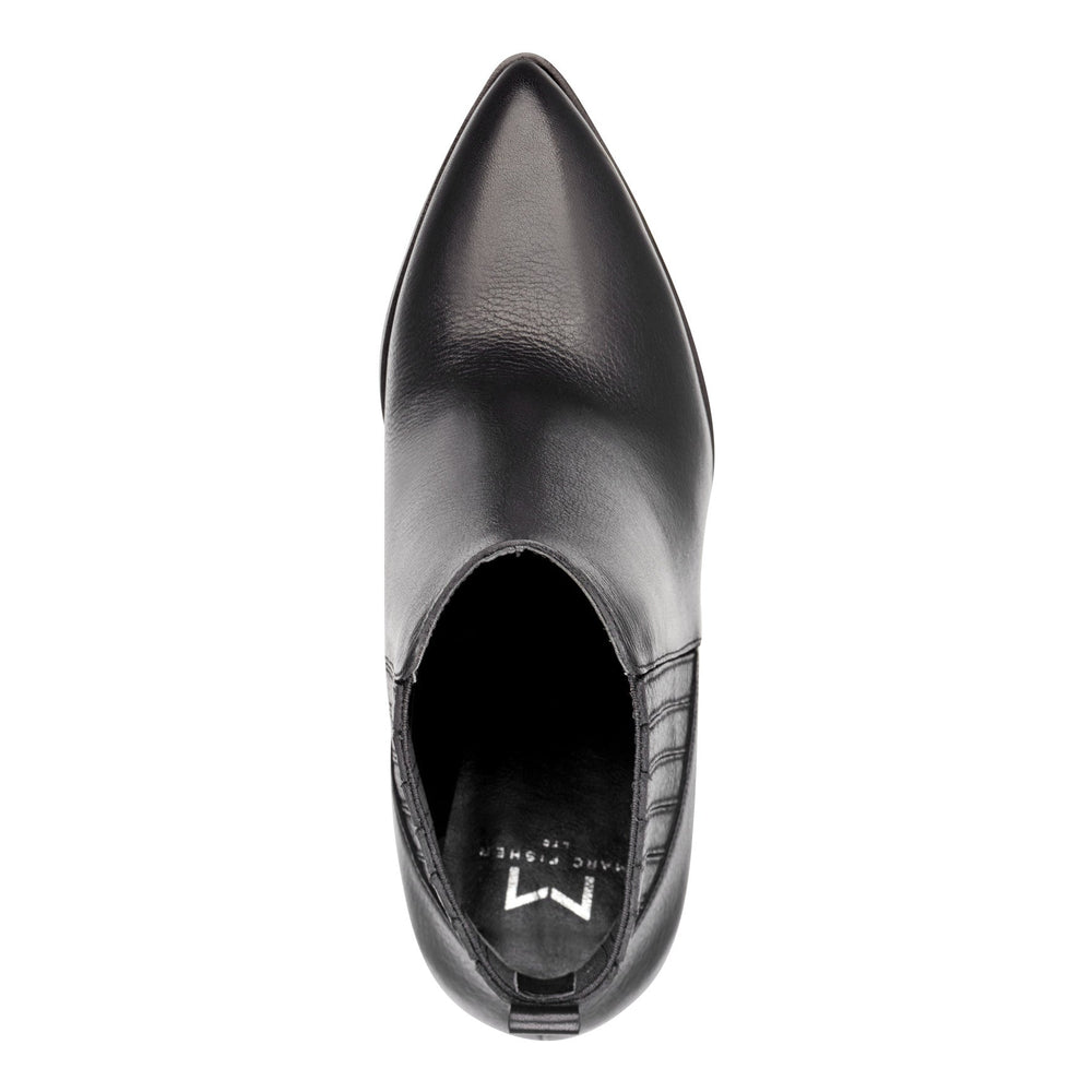 Alva Pointy Toe Leather Bootie - Black Leather / Marc Fisher Online