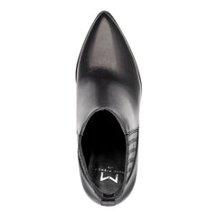 Alva Pointy Toe Leather Bootie - Black Leather / Marc Fisher Online