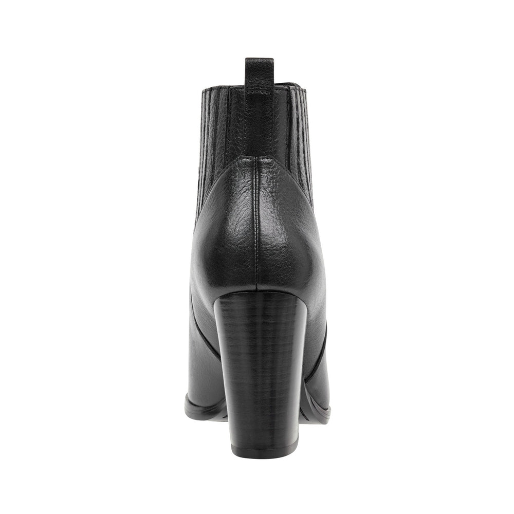 Alva Pointy Toe Leather Bootie - Black Leather / Marc Fisher Online