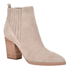 Alva Pointy Toe Leather Bootie - Light Natural Suede / Marc Fisher Sale