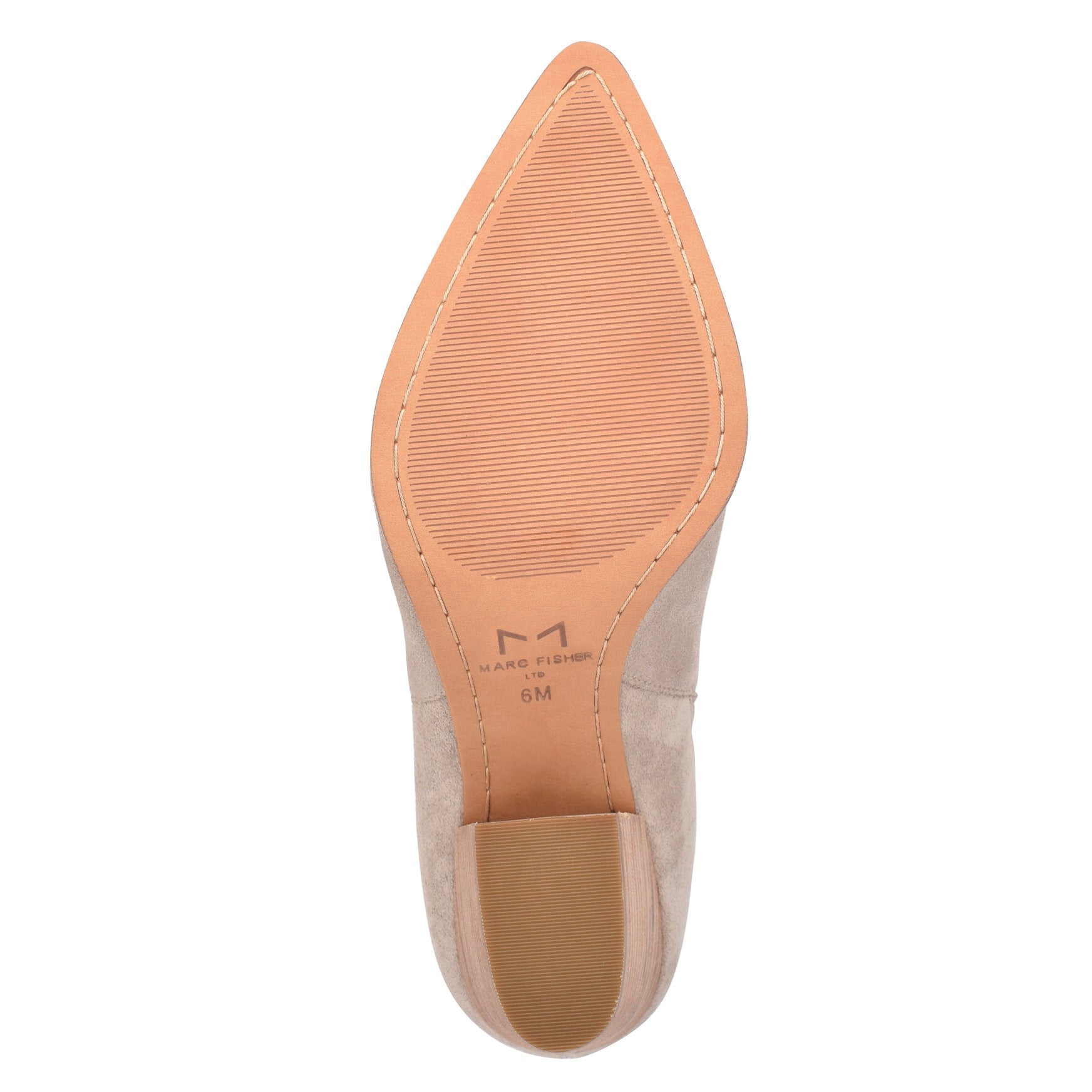 Alva Pointy Toe Leather Bootie - Light Natural Suede / Marc Fisher Sale