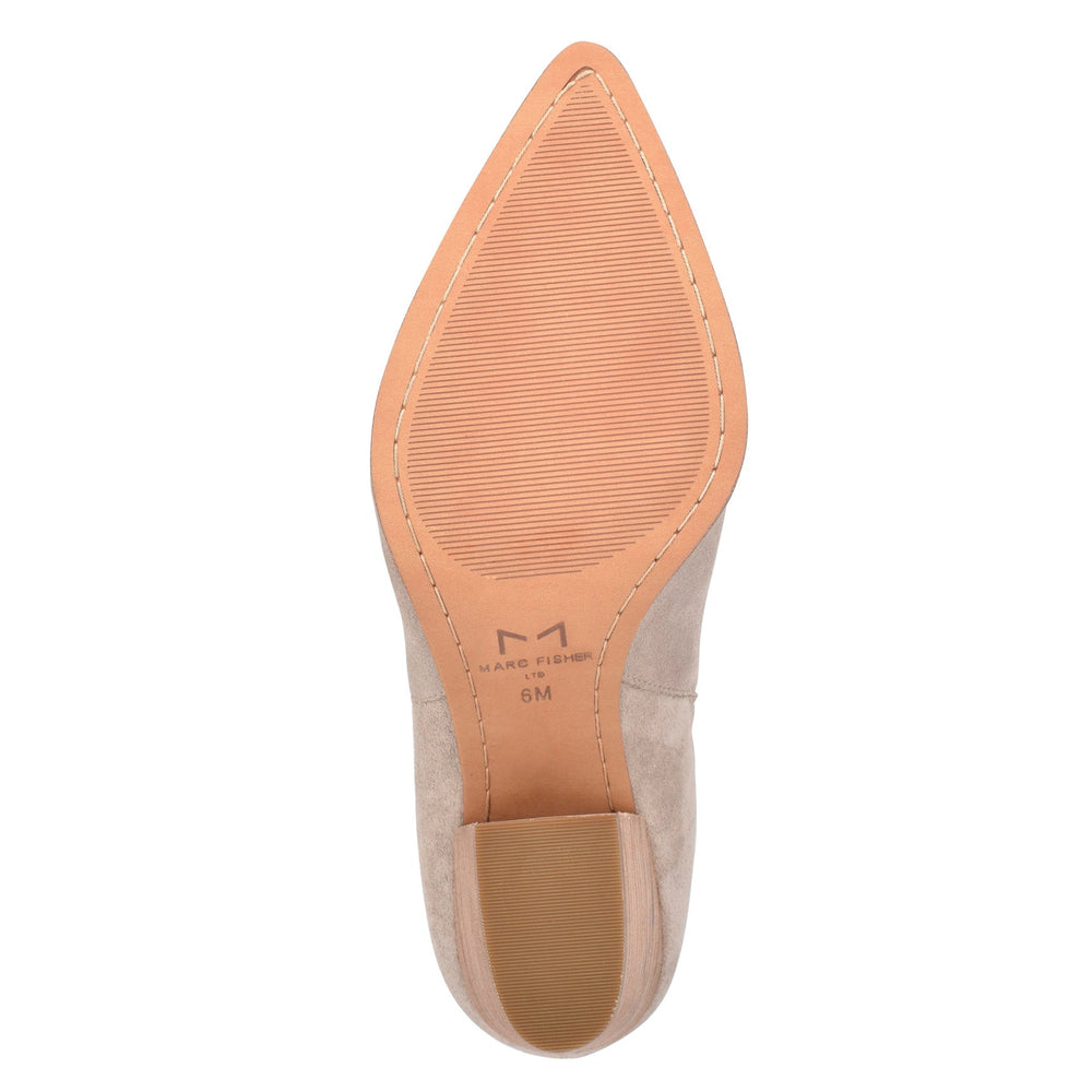 Alva Pointy Toe Leather Bootie - Light Natural Suede / Marc Fisher Sale