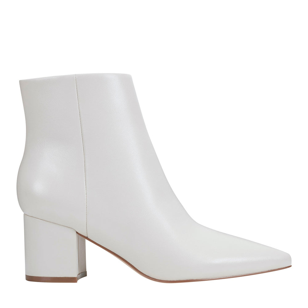 Jarli Pointy Leather Ankle Bootie - Ivory Leather / Marc Fisher Outlet