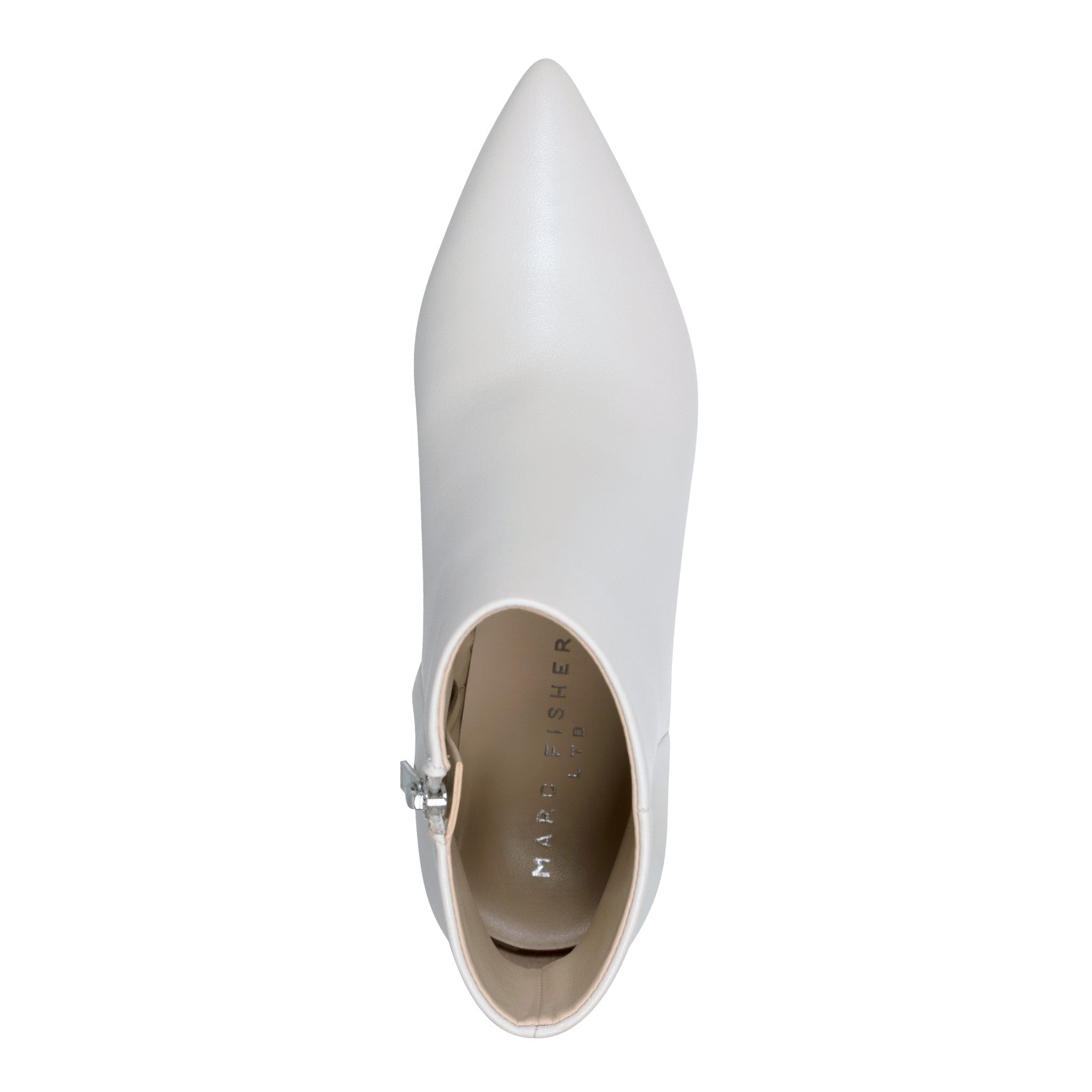 Jarli Pointy Leather Ankle Bootie - Ivory Leather / Marc Fisher Outlet