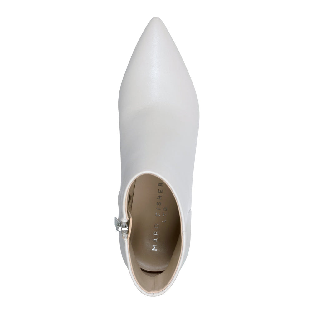 Jarli Pointy Leather Ankle Bootie - Ivory Leather / Marc Fisher Outlet