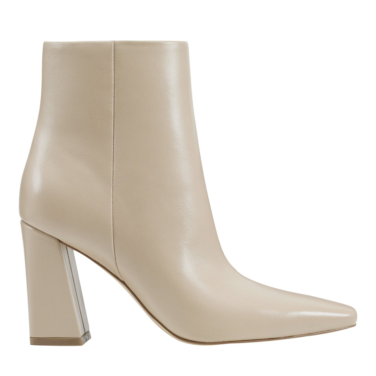 Yanara Heeled Leather Bootie - Natural Leather / Marc Fisher On Sale